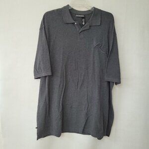 Roca Wear Golf Polo Mens 3XL/XXXL Grey Cotton Preppy Logo‎ Short Sleeve
